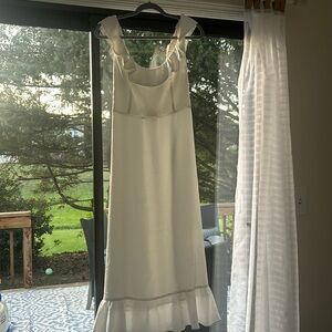 Long white silky dress